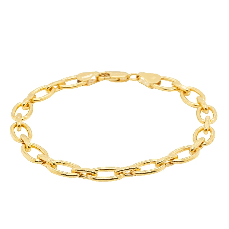 9ct Yellow Gold Oval Chain Link Bracelet