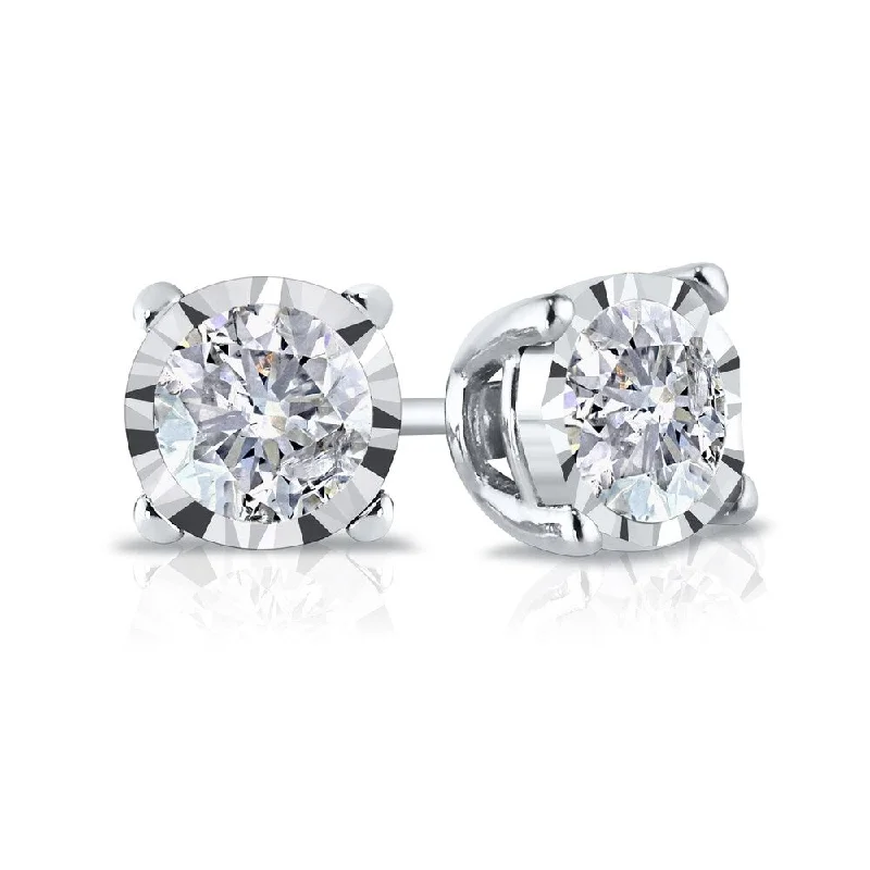 Auriya 14k Gold 1/5ct TDW Round Diamond Stud Earrings