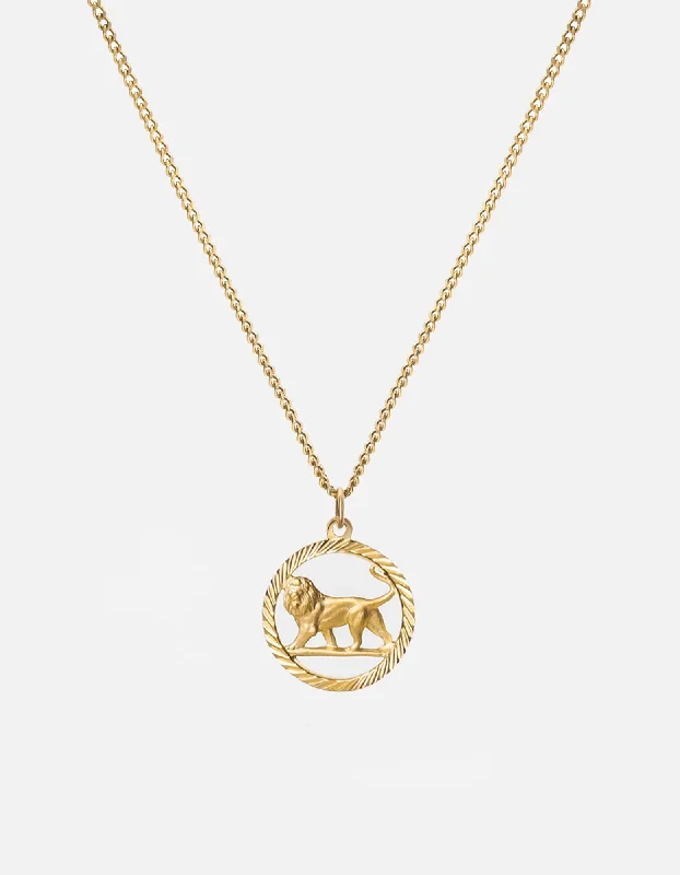 Lev Lion Necklace, Gold Vermeil