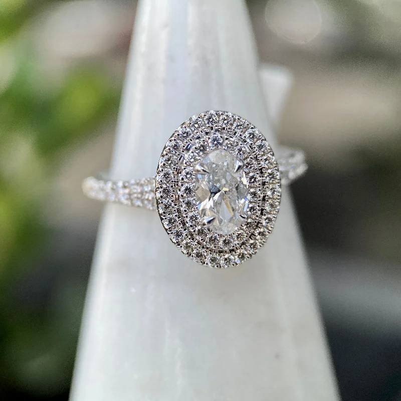 Love Story Oval Halo Engagement Ring