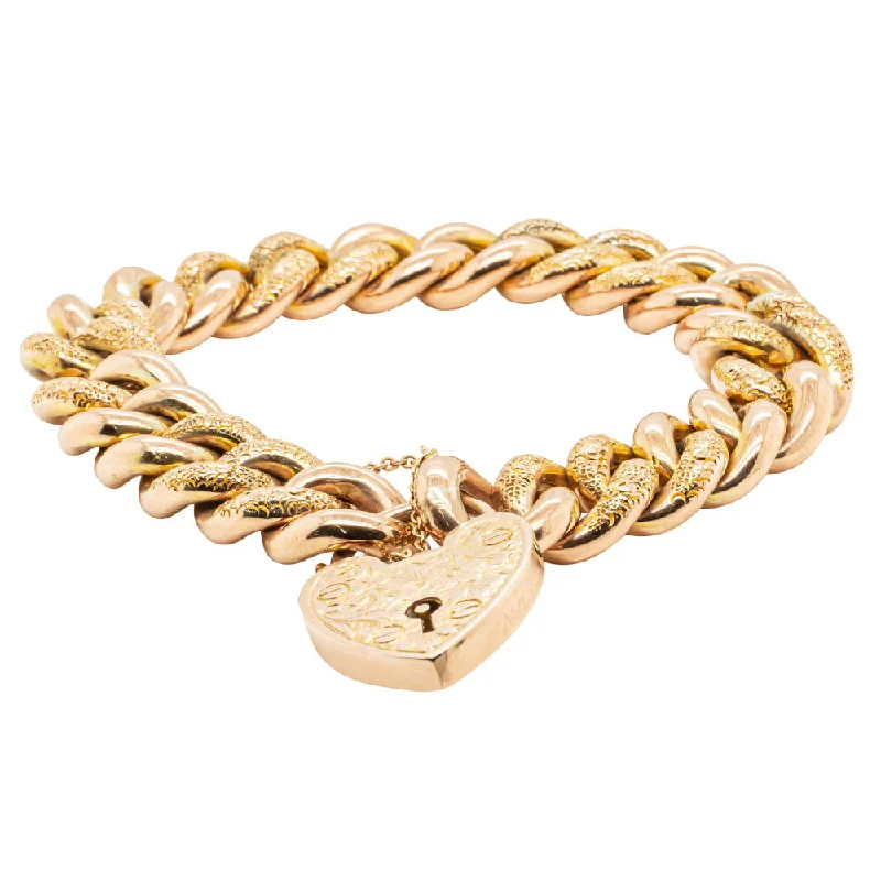 Vintage 9ct Hollow Rose Gold Curb Bracelet