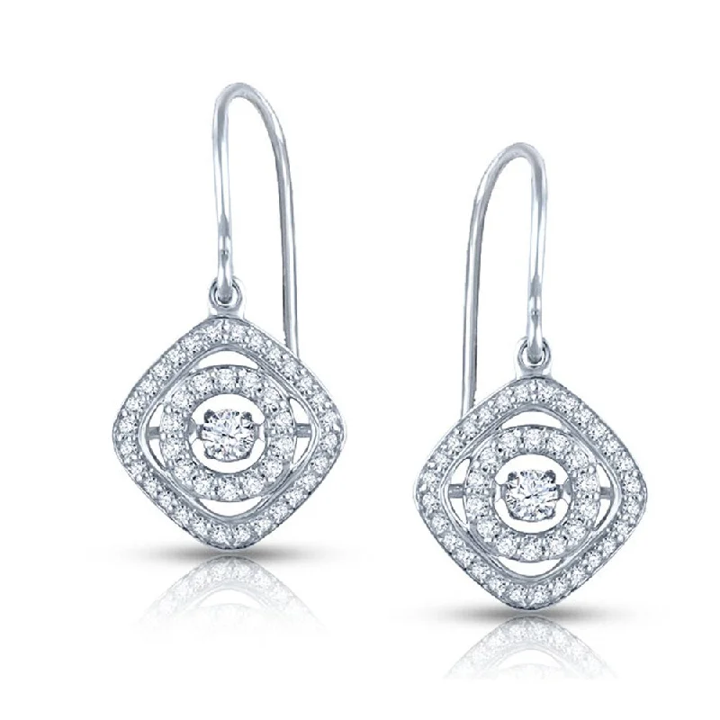 Auriya 14k White Gold 1/2ct TDW Dancing Stone Diamond Earrings (H-I, I1-I2)