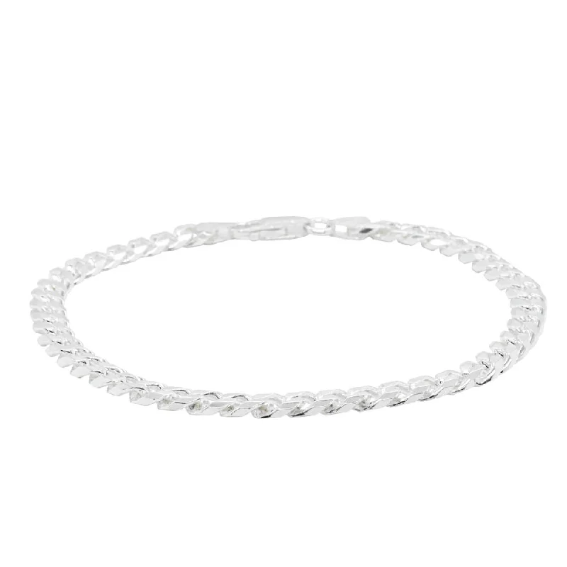 Sterling Silver Bevelled Curb Bracelet