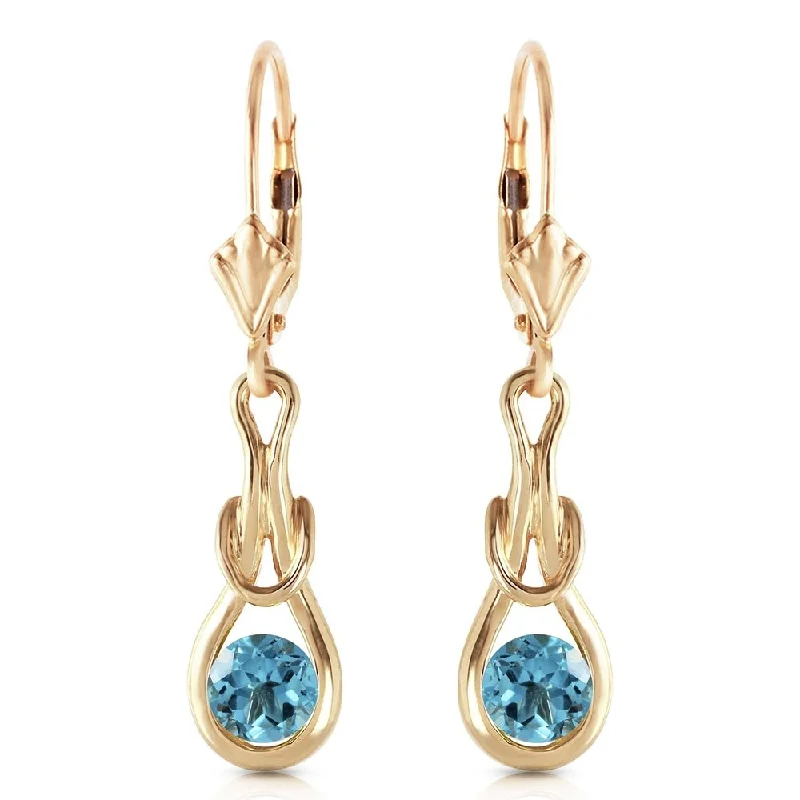 1.3 CTW 14K Solid Gold Elysian Blue Topaz Earrings