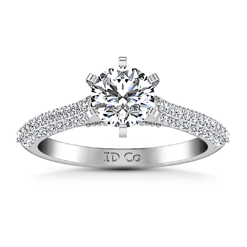 Pave Engagement Ring Royal 14K White Gold