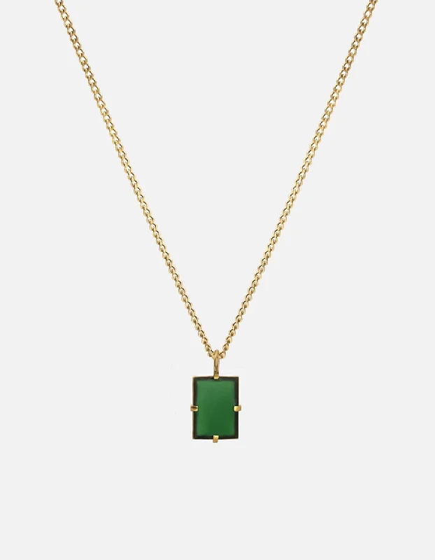 Lennox Necklace, Gold Vermeil/Green