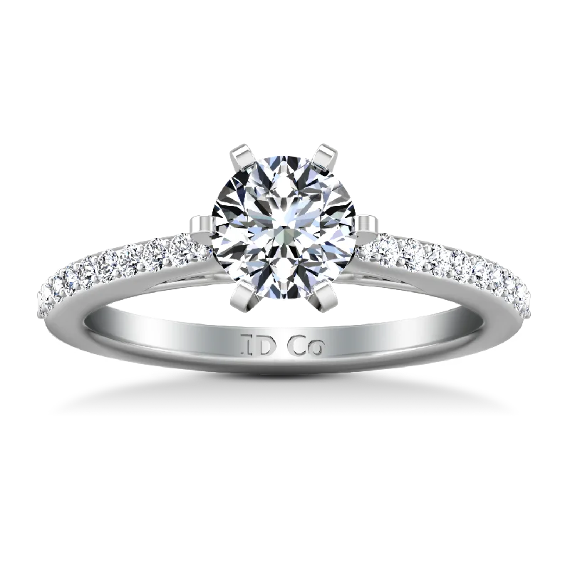 Pave Engagement Ring Juliette 14K White Gold