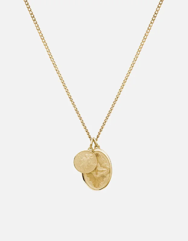 Mini Dove Necklace, 14k Gold