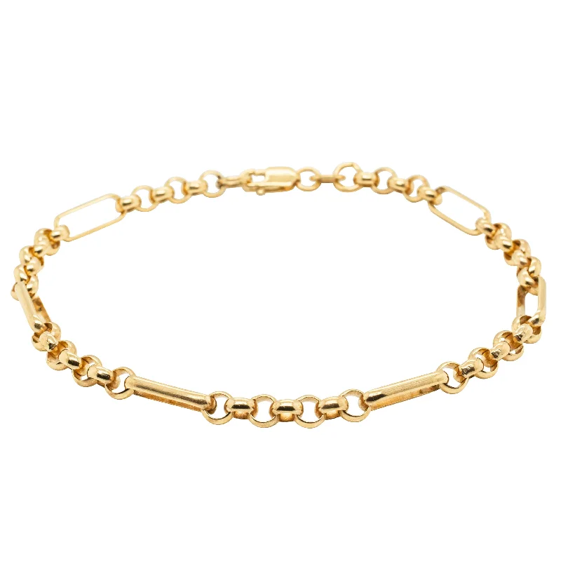 9ct Yellow Gold Figaro Belcher Bracelet