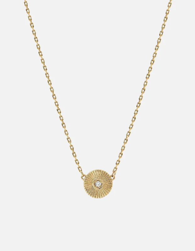 Rey Necklace, 14k Gold Pavé