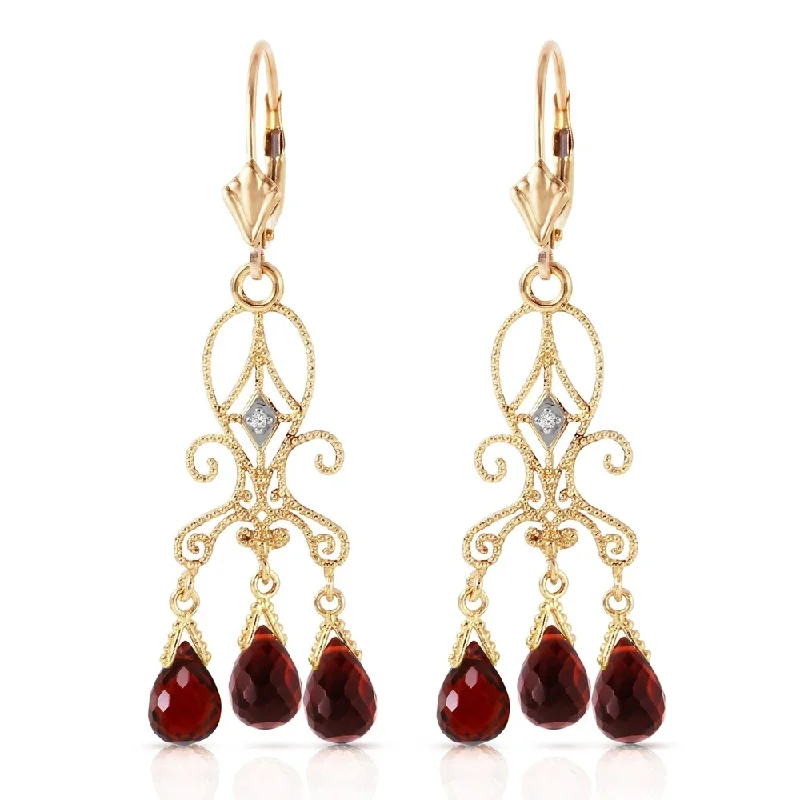 6.31 CTW 14K Solid Gold Sensation Garnet Earrings