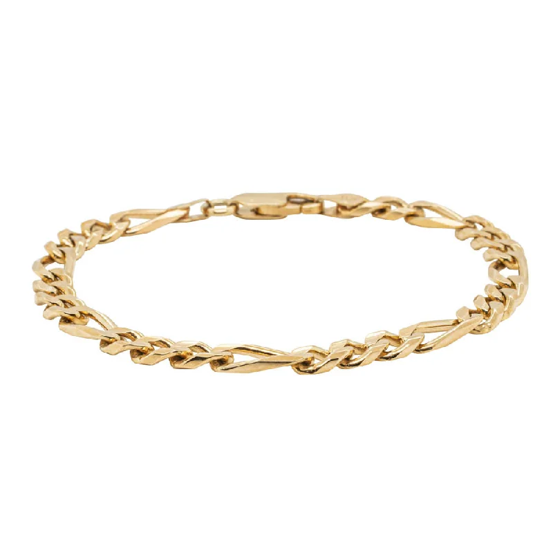 Deja Vu 9ct Yellow Gold Figaro Bracelet