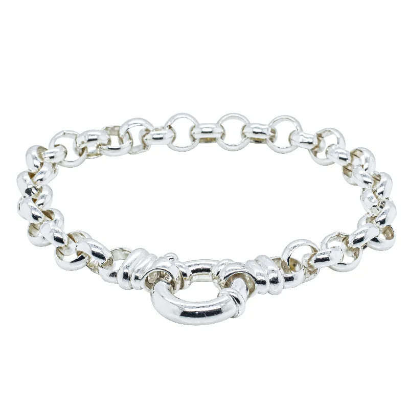 Sterling Silver Round Belcher Bracelet With Bolt Clasp